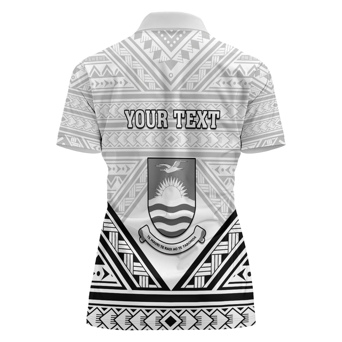 Personalised Kiribati Gospel Day Women Polo Shirt Coat Of Arms Polynesian Pattern
