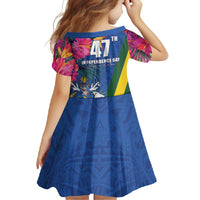 Solomon Islands Independence Day Family Matching Off Shoulder Maxi Dress and Hawaiian Shirt Coat Of Arms With Tropical Flowers LT05 - Polynesian Pride