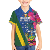 Solomon Islands Independence Day Hawaiian Shirt Coat Of Arms With Tropical Flowers