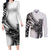 Solomon Islands Nguzunguzu Couples Matching Long Sleeve Bodycon Dress and Long Sleeve Button Shirt Polynesian Tribal Pattern