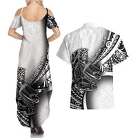 Solomon Islands Nguzunguzu Couples Matching Summer Maxi Dress and Hawaiian Shirt Polynesian Tribal Pattern LT05 - Polynesian Pride