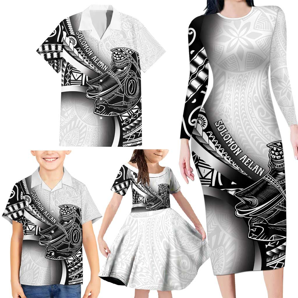 Solomon Islands Nguzunguzu Family Matching Long Sleeve Bodycon Dress and Hawaiian Shirt Polynesian Tribal Pattern LT05 - Polynesian Pride