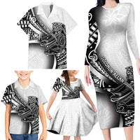 Solomon Islands Nguzunguzu Family Matching Long Sleeve Bodycon Dress and Hawaiian Shirt Polynesian Tribal Pattern LT05 - Polynesian Pride
