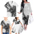 Solomon Islands Nguzunguzu Family Matching Off The Shoulder Long Sleeve Dress and Hawaiian Shirt Polynesian Tribal Pattern