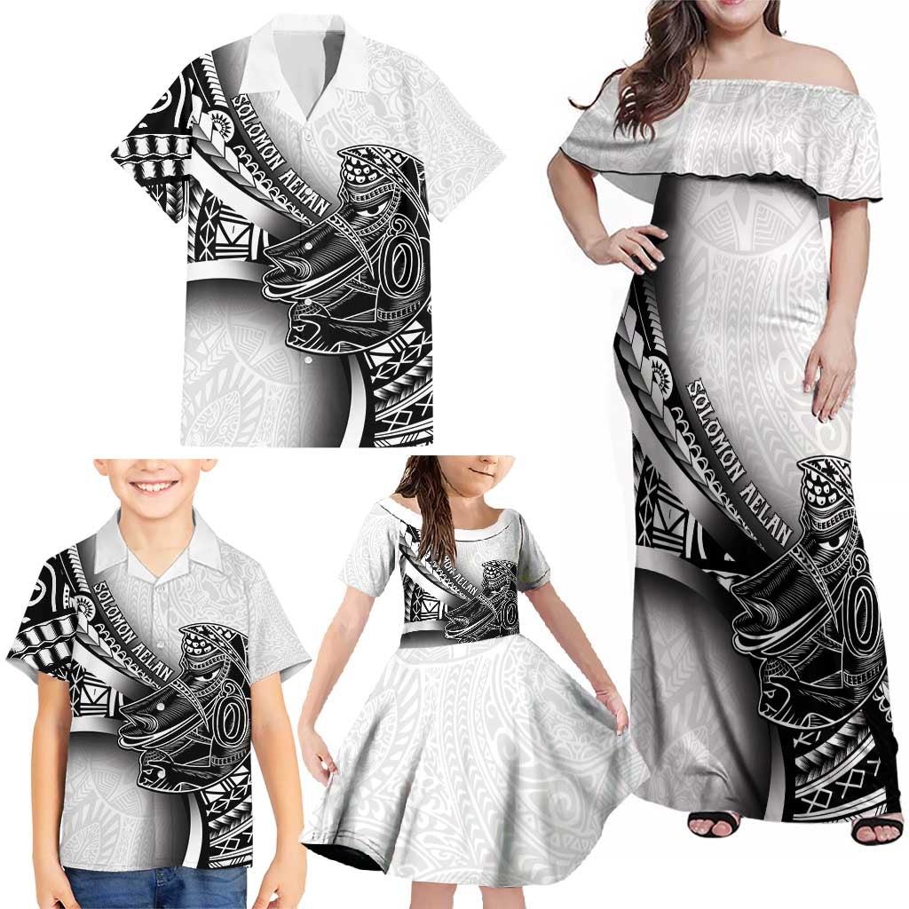 Solomon Islands Nguzunguzu Family Matching Off Shoulder Maxi Dress and Hawaiian Shirt Polynesian Tribal Pattern LT05 - Polynesian Pride