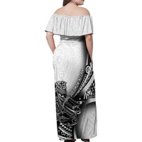 Solomon Islands Nguzunguzu Family Matching Off Shoulder Maxi Dress and Hawaiian Shirt Polynesian Tribal Pattern LT05 - Polynesian Pride
