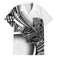 Solomon Islands Nguzunguzu Family Matching Puletasi and Hawaiian Shirt Polynesian Tribal Pattern LT05 Dad's Shirt - Short Sleeve White - Polynesian Pride