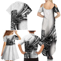 Solomon Islands Nguzunguzu Family Matching Summer Maxi Dress and Hawaiian Shirt Polynesian Tribal Pattern LT05 - Polynesian Pride