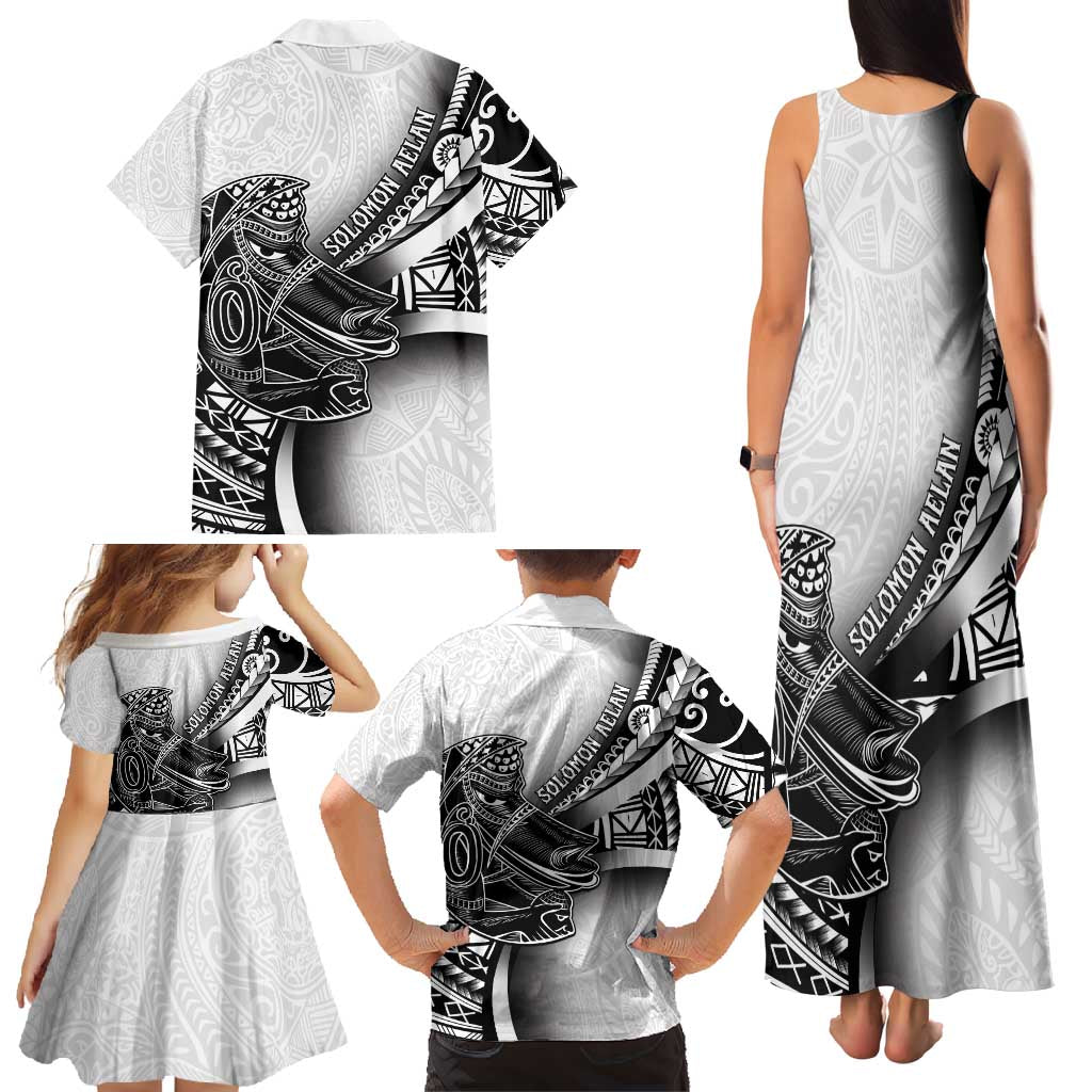 Solomon Islands Nguzunguzu Family Matching Tank Maxi Dress and Hawaiian Shirt Polynesian Tribal Pattern LT05 - Polynesian Pride
