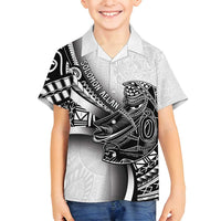 Solomon Islands Nguzunguzu Family Matching Tank Maxi Dress and Hawaiian Shirt Polynesian Tribal Pattern LT05 Son's Shirt White - Polynesian Pride