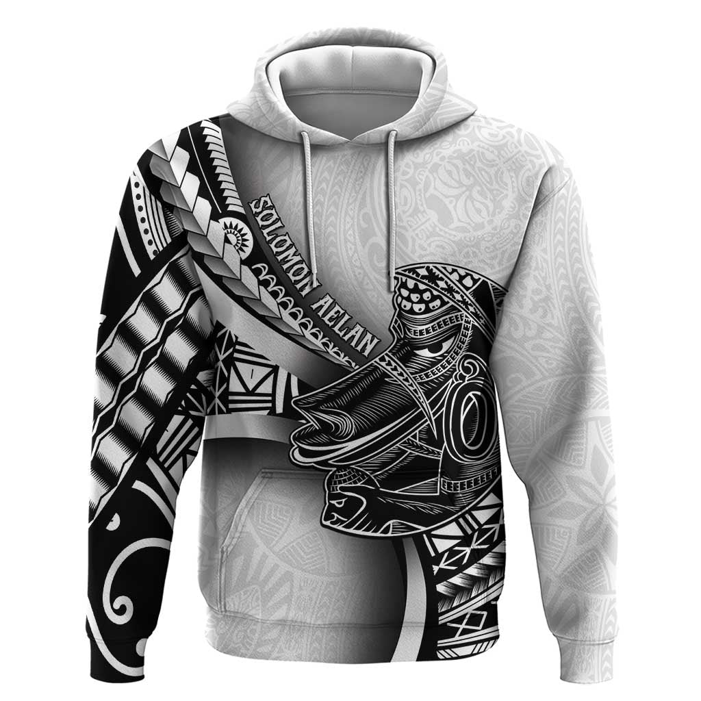 Solomon Islands Nguzunguzu Hoodie Polynesian Tribal Pattern LT05 Pullover Hoodie White - Polynesian Pride