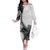 Solomon Islands Nguzunguzu Off The Shoulder Long Sleeve Dress Polynesian Tribal Pattern