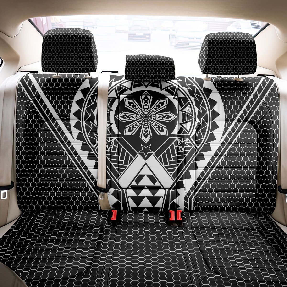Philippines Batok Tribal Inspired Tattoo Black Back Car Seat Cover LT05 - Polynesian Pride