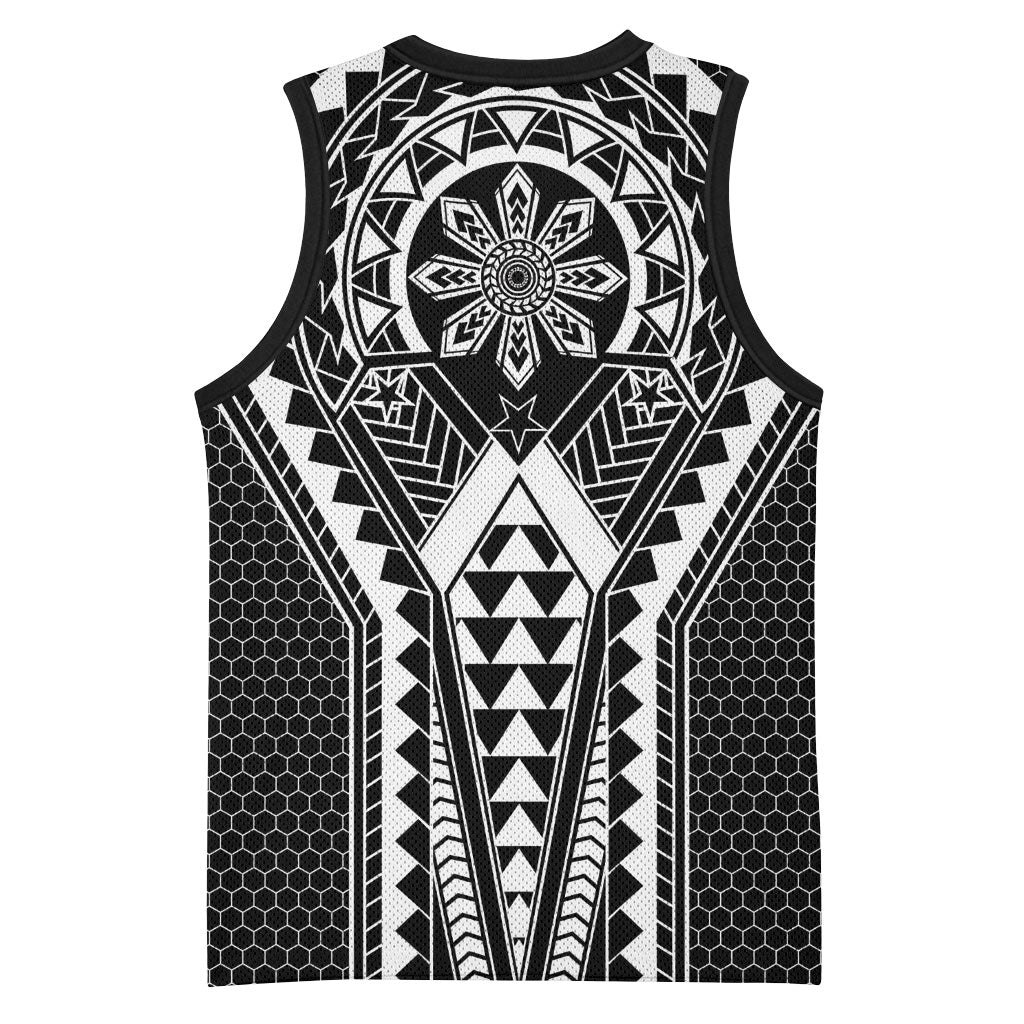 Philippines Batok Tribal Inspired Tattoo Black Basketball Jersey LT05 - Polynesian Pride