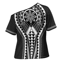 Philippines Batok Tribal Inspired Tattoo Black Cross Shoulder Shirt LT05 - Polynesian Pride