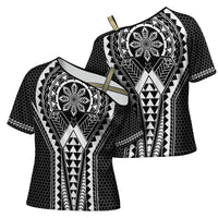 Philippines Batok Tribal Inspired Tattoo Black Cross Shoulder Shirt LT05 - Polynesian Pride