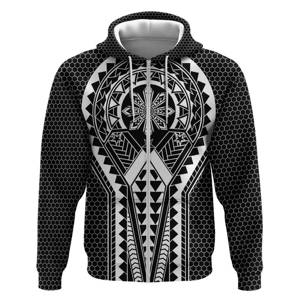 Philippines Batok Tribal Inspired Tattoo Black Hoodie LT05 Zip Hoodie Black - Polynesian Pride