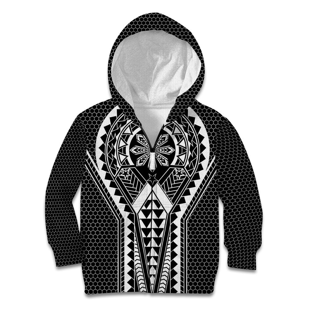 Philippines Batok Tribal Inspired Tattoo Black Kid Hoodie LT05 Zip Hoodie Black - Polynesian Pride