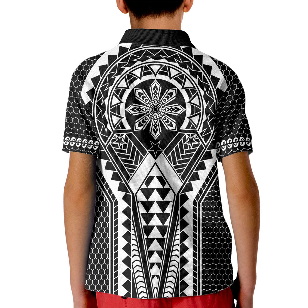 Philippines Batok Tribal Inspired Tattoo Black Kid Polo Shirt LT05 - Polynesian Pride