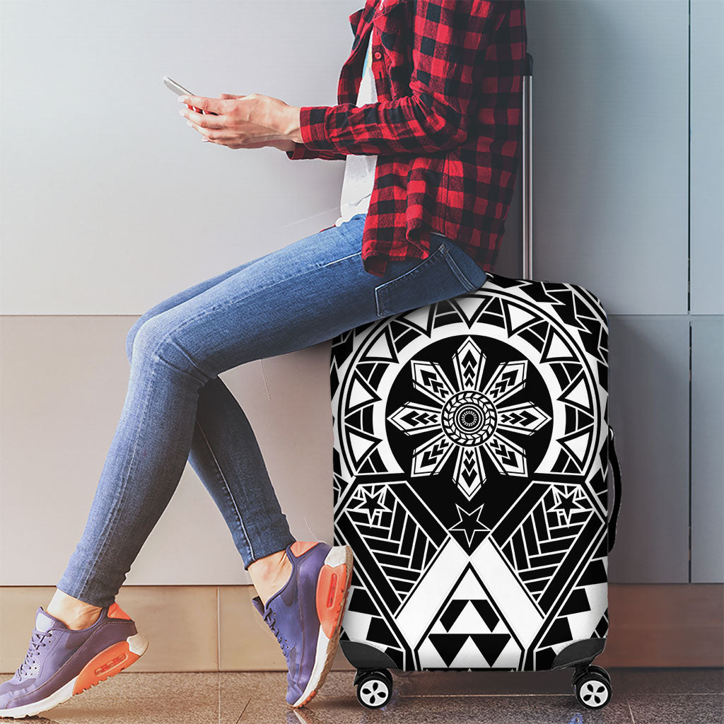 Philippines Batok Tribal Inspired Tattoo Black Luggage Cover LT05 - Polynesian Pride