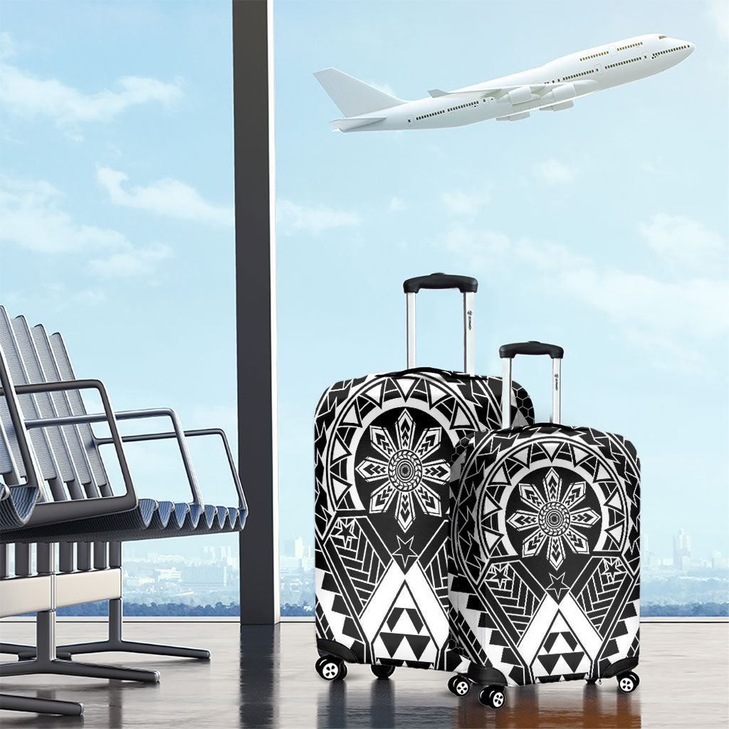 Philippines Batok Tribal Inspired Tattoo Black Luggage Cover LT05 - Polynesian Pride