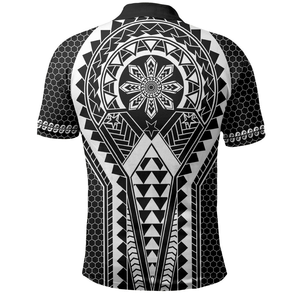 Philippines Batok Tribal Inspired Tattoo Black Polo Shirt LT05 - Polynesian Pride