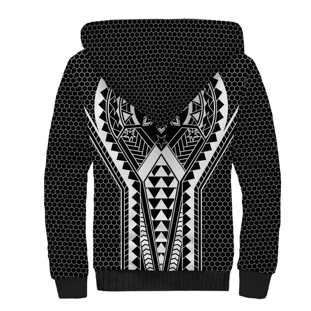 Philippines Batok Tribal Inspired Tattoo Black Sherpa Hoodie LT05 - Polynesian Pride