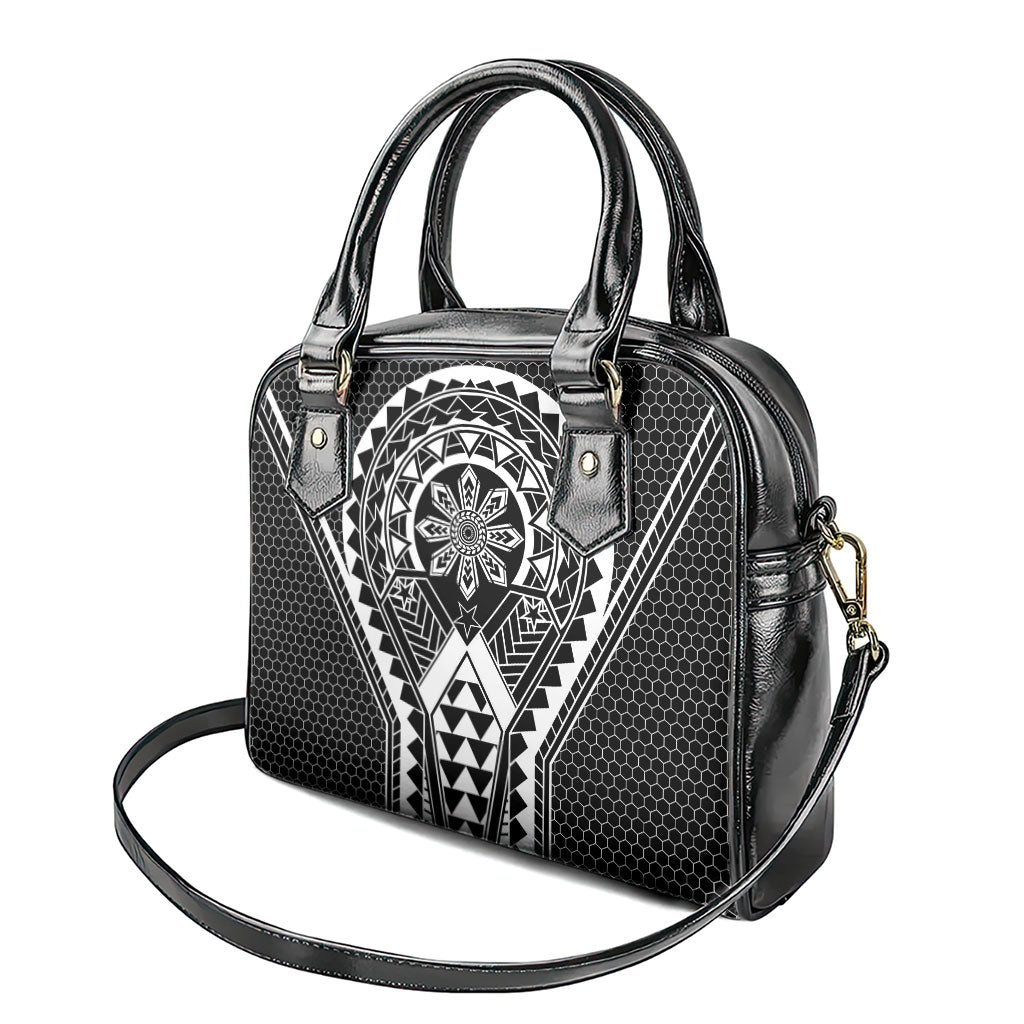 Philippines Batok Tribal Inspired Tattoo Black Shoulder Handbag LT05 - Polynesian Pride