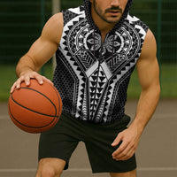 Philippines Batok Tribal Inspired Tattoo Black Sleeveless Zip Hoodie LT05 - Polynesian Pride