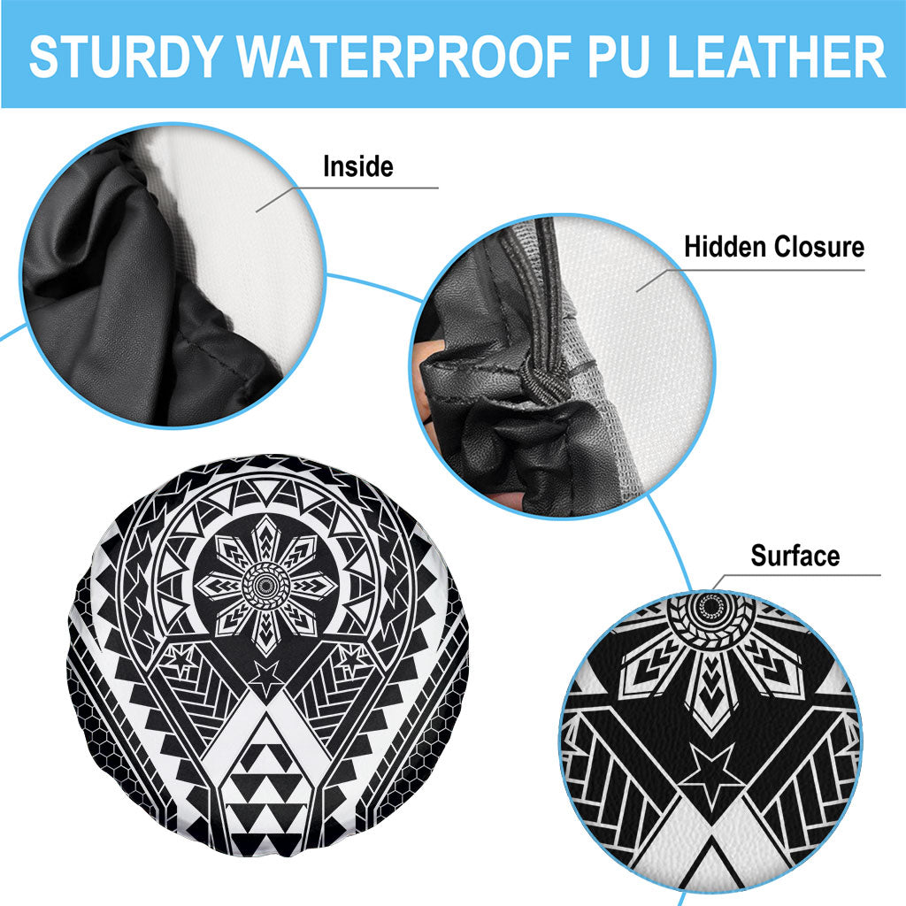 Philippines Batok Tribal Inspired Tattoo Black Spare Tire Cover LT05 - Polynesian Pride