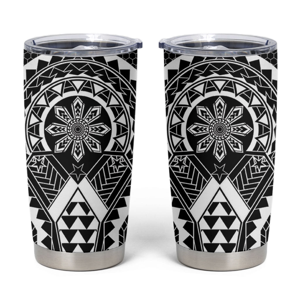 Philippines Batok Tribal Inspired Tattoo Black Tumbler Cup LT05 Black - Polynesian Pride
