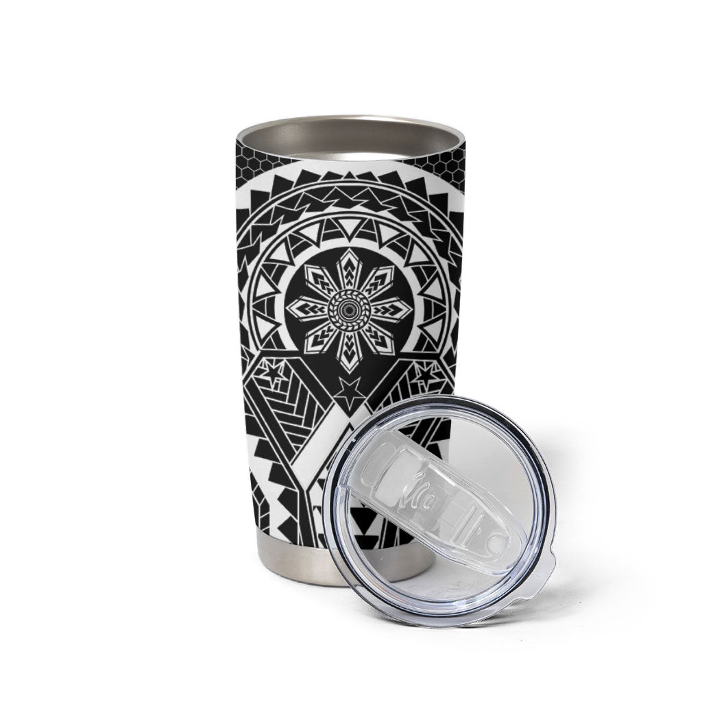 Philippines Batok Tribal Inspired Tattoo Black Tumbler Cup LT05 - Polynesian Pride