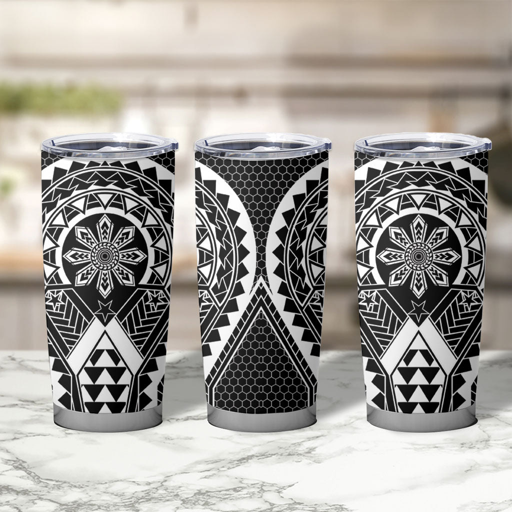 Philippines Batok Tribal Inspired Tattoo Black Tumbler Cup LT05 - Polynesian Pride