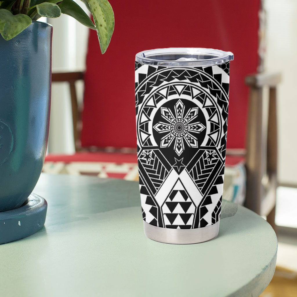 Philippines Batok Tribal Inspired Tattoo Black Tumbler Cup LT05 - Polynesian Pride