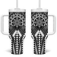 Philippines Batok Tribal Inspired Tattoo Black Tumbler With Handle LT05 One Size: 40 oz Black - Polynesian Pride