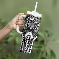 Philippines Batok Tribal Inspired Tattoo Black Tumbler With Handle LT05 - Polynesian Pride
