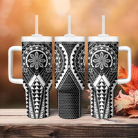 Philippines Batok Tribal Inspired Tattoo Black Tumbler With Handle LT05 - Polynesian Pride