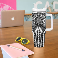 Philippines Batok Tribal Inspired Tattoo Black Tumbler With Handle LT05 - Polynesian Pride