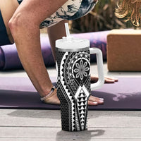 Philippines Batok Tribal Inspired Tattoo Black Tumbler With Handle LT05 - Polynesian Pride