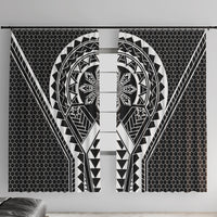 Philippines Batok Tribal Inspired Tattoo Black Window Curtain LT05 With Hooks Black - Polynesian Pride