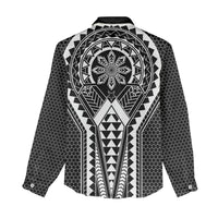 Philippines Batok Tribal Inspired Tattoo Black Women Casual Shirt LT05 - Polynesian Pride