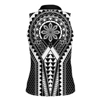 Philippines Batok Tribal Inspired Tattoo Black Women Sleeveless Polo Shirt LT05 - Polynesian Pride