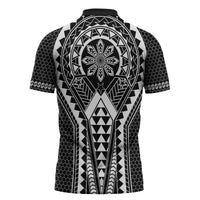 Philippines Batok Tribal Inspired Tattoo Black Zipper Polo Shirt LT05 - Polynesian Pride