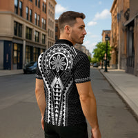 Philippines Batok Tribal Inspired Tattoo Black Zipper Polo Shirt LT05 - Polynesian Pride