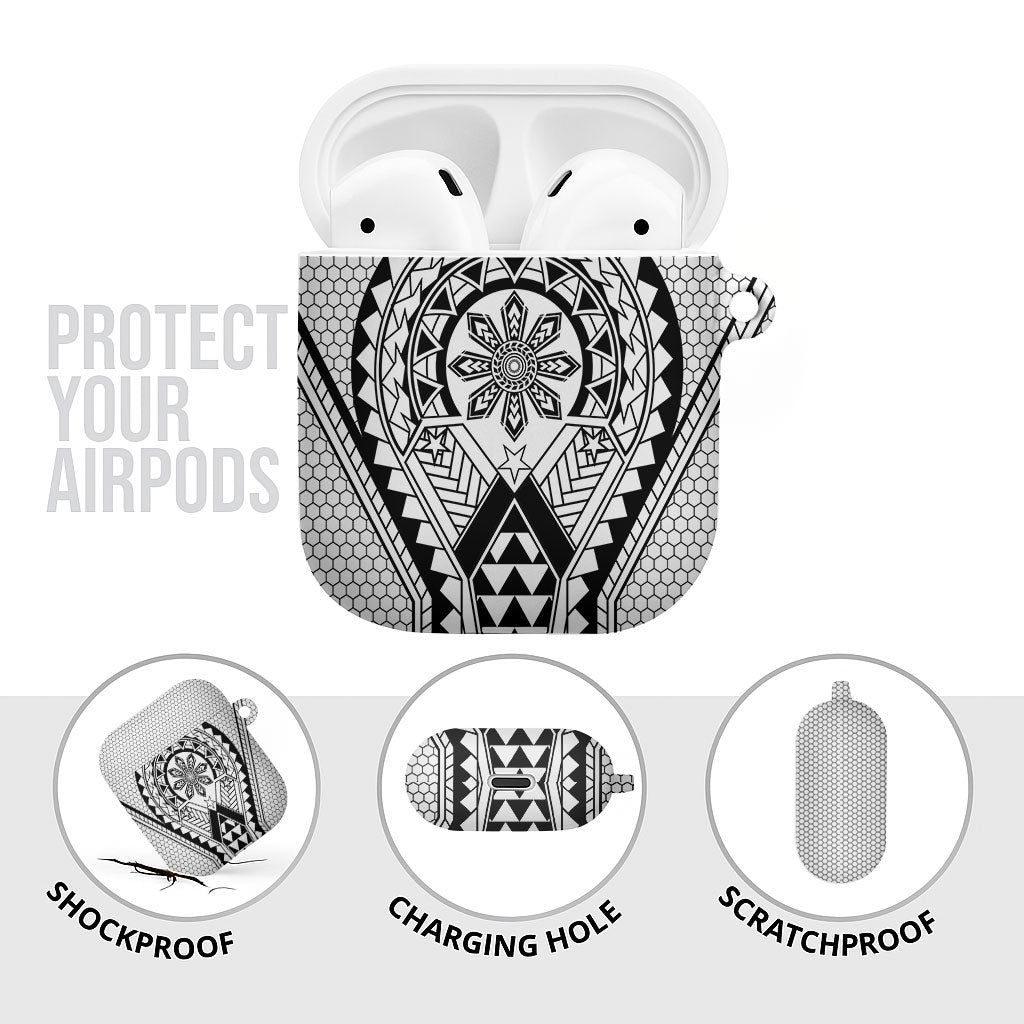 Philippines Batok Tribal Inspired Tattoo White AirPods Case LT05 - Polynesian Pride