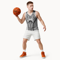Philippines Batok Tribal Inspired Tattoo White Basketball Jersey LT05 - Polynesian Pride