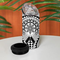 Philippines Batok Tribal Inspired Tattoo White 4 in 1 Can Cooler Tumbler LT05 - Polynesian Pride