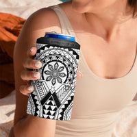 Philippines Batok Tribal Inspired Tattoo White 4 in 1 Can Cooler Tumbler LT05 - Polynesian Pride