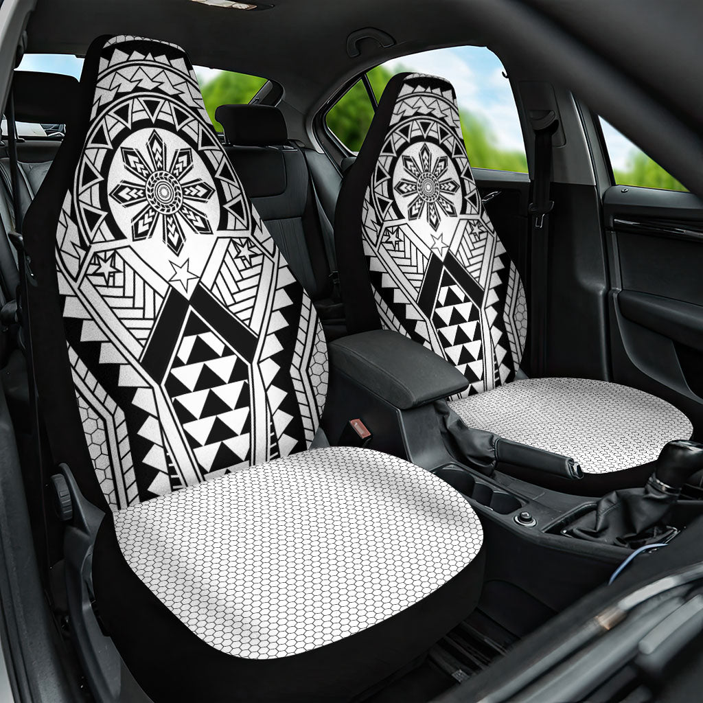 Philippines Batok Tribal Inspired Tattoo White Car Seat Cover LT05 One Size White - Polynesian Pride