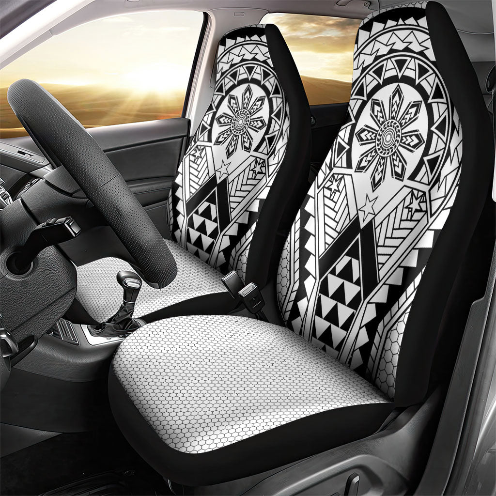 Philippines Batok Tribal Inspired Tattoo White Car Seat Cover LT05 - Polynesian Pride